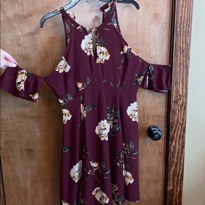Maroon Flower Dress